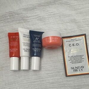 Sunday Riley Skincare Collection with Red, White, and Blue